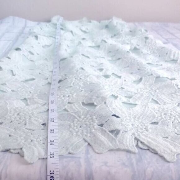 ASTR The Label Mini Dress Lace Overlay Sheath Pale Mint Sleeveless Round Neck L - Picture 10 of 12